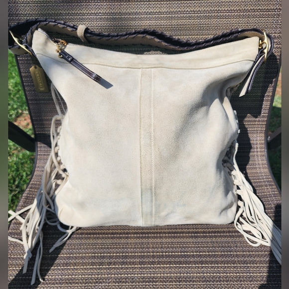 Coach Handbags - Coach Vintage Suede Fringe Hobo Bag, Whipstitch Handle, Rare, 2002, VGUC